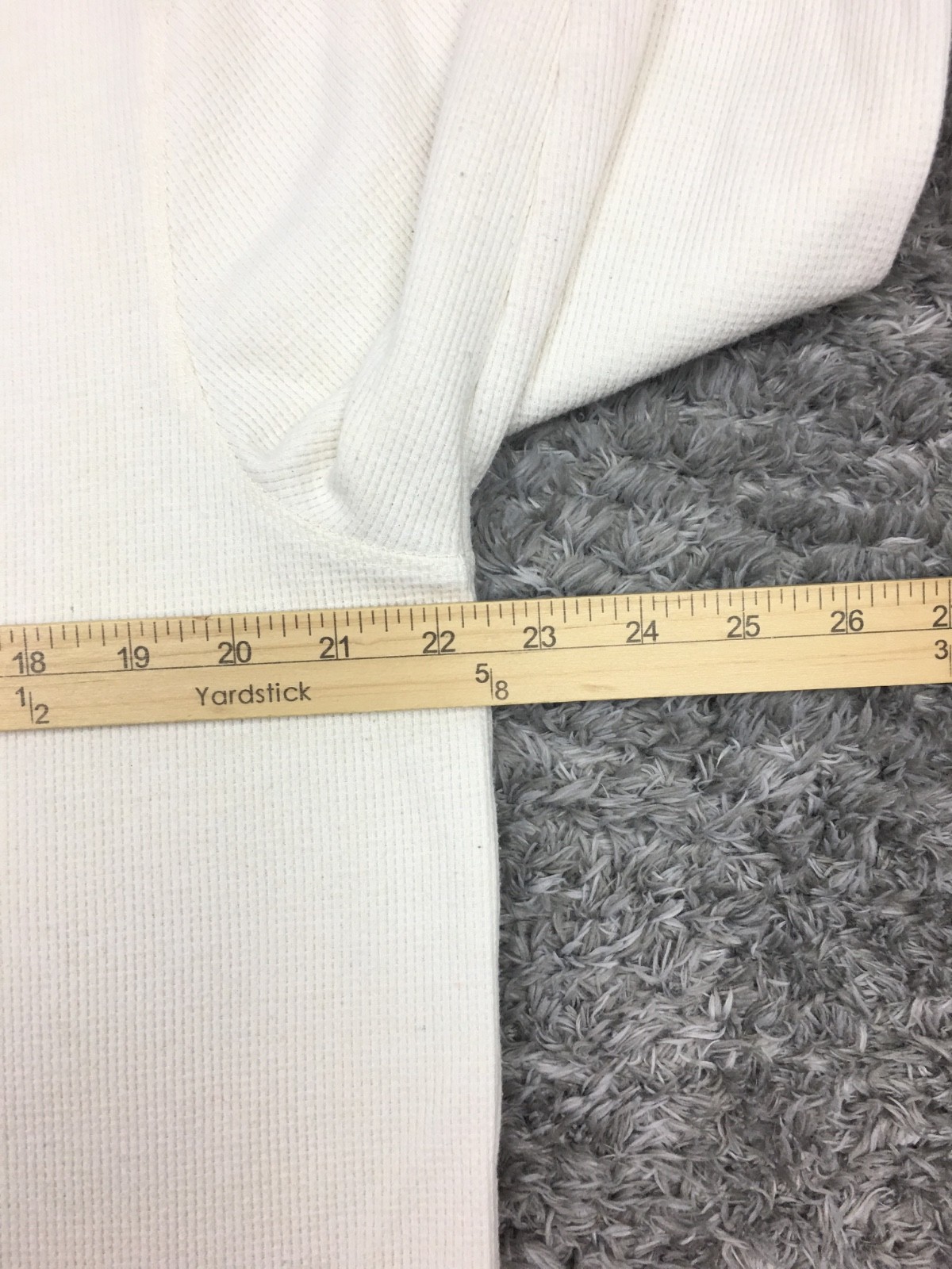 Members Mark Thermal Henley Shirt Mens Size XL Off White Long Sleeve Cotton gallery