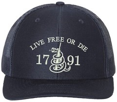 Live Free Or Die 2A Richardson Embroidered One Size Fits All Trucker Hats