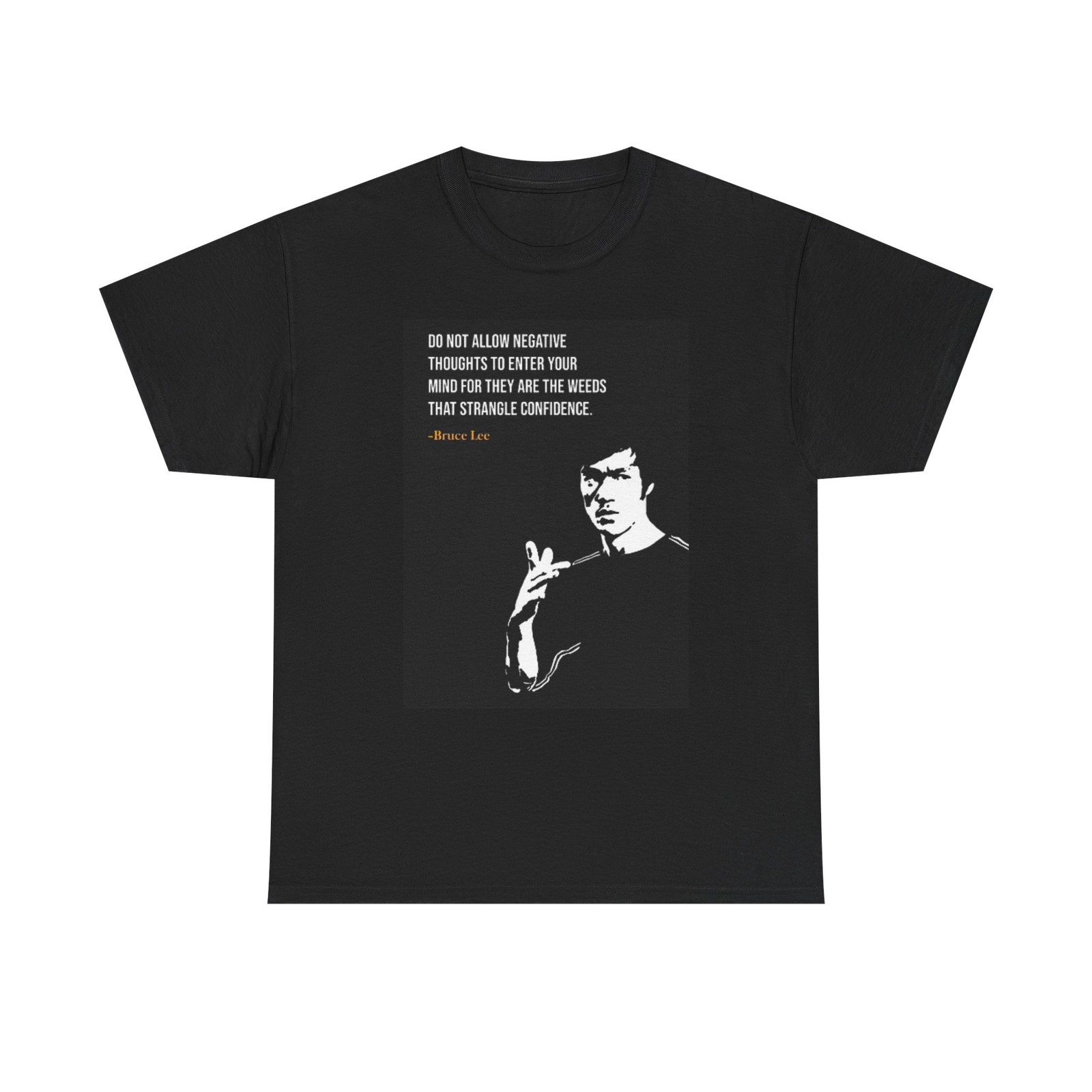 Bruce Lee T Shirt Vintage Quotes Motivation Graphic Unisex Heavy Cotton Tee