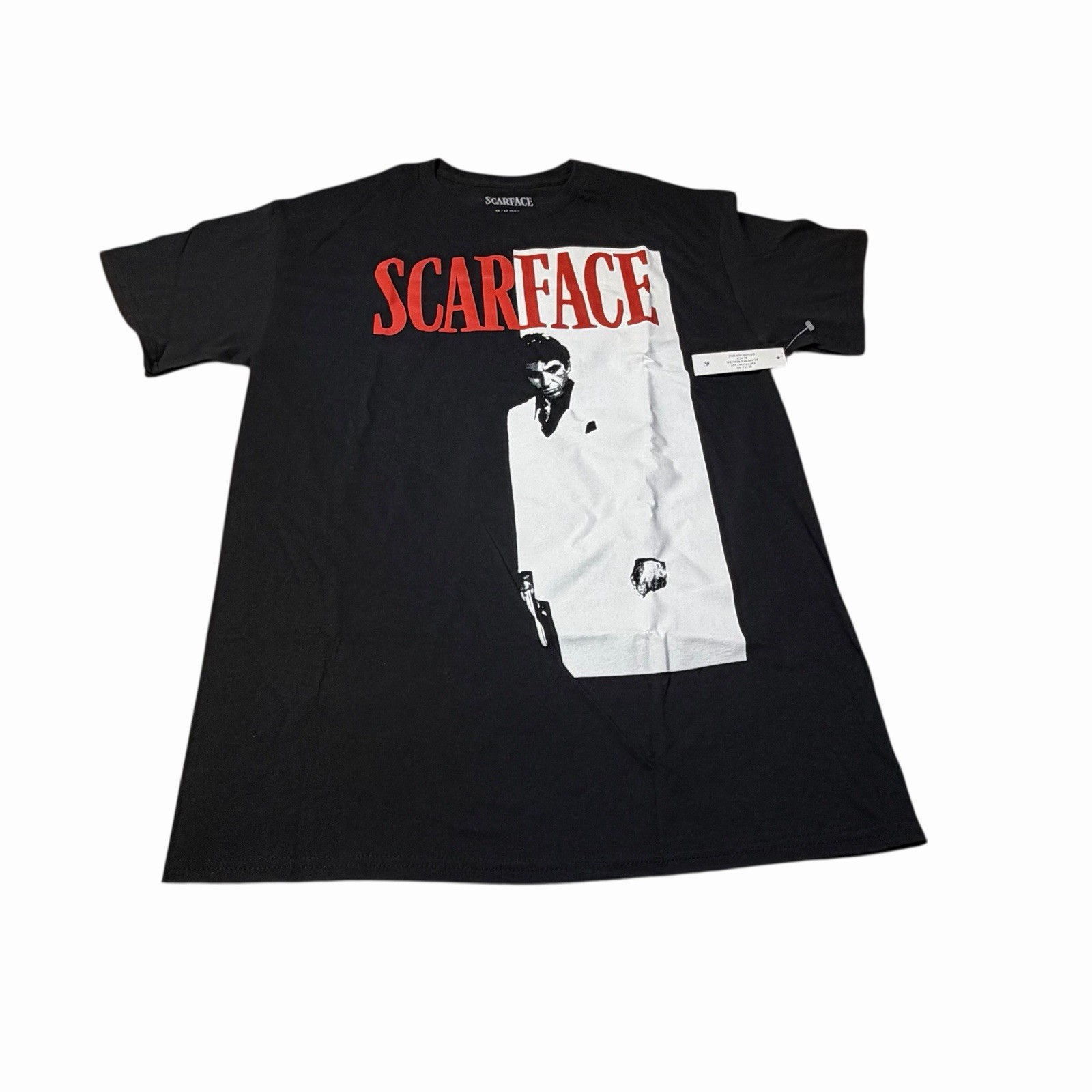 Scarface Tony Montana Graphic T-Shirt Black Cotton Men’s Medium Tee NEW