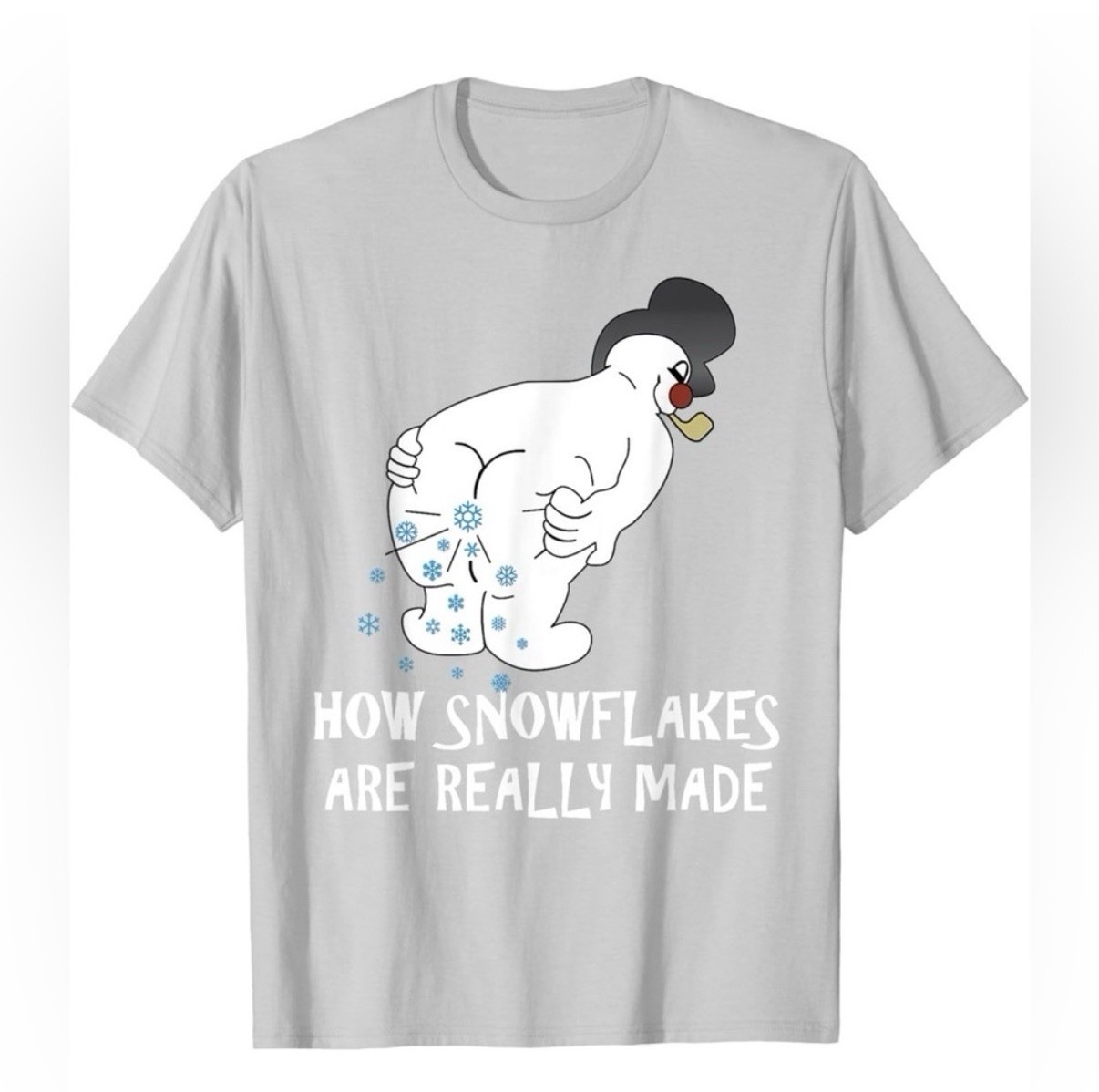 BNIP How Snowflakes Are Really Made Snowman Christmas White T-shirt Men’s Large