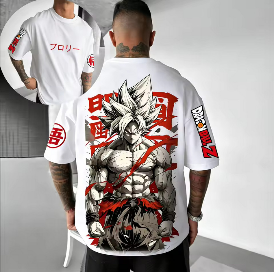 Japanese Anime Printed T-Shirt Oversized Unisex Y2K Harajuku Casual Sports Tee gallery