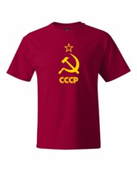 USSR Soviet Flag with Hammerand Sickle Communist Communism Tshirts S-5XL