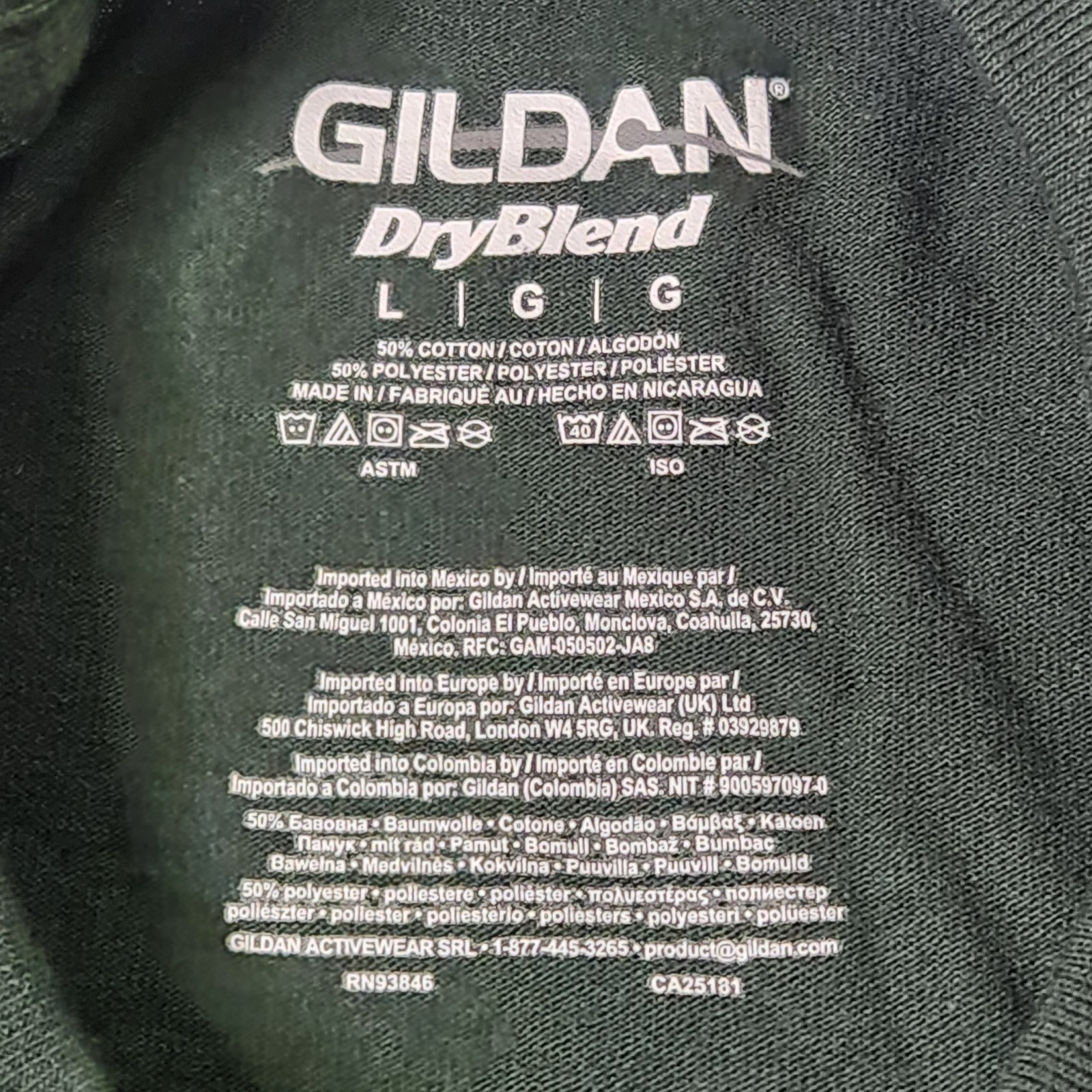 Gildan DryBlend Men's Large Short Sleeve Crew Neck T-Shirt Dark Green 50/50 NWOT gallery