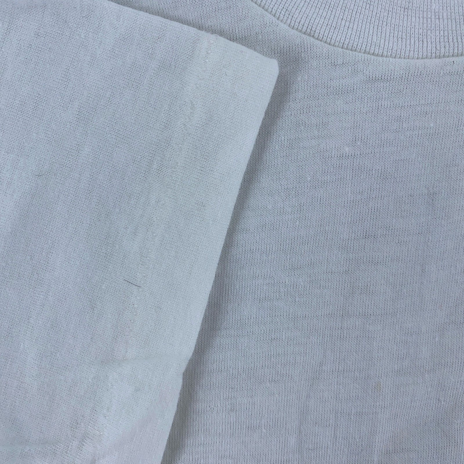 Vintage 80s Permanent Press Blank White Shirt Mens XS 50/50 Poly Cotton Made USA gallery