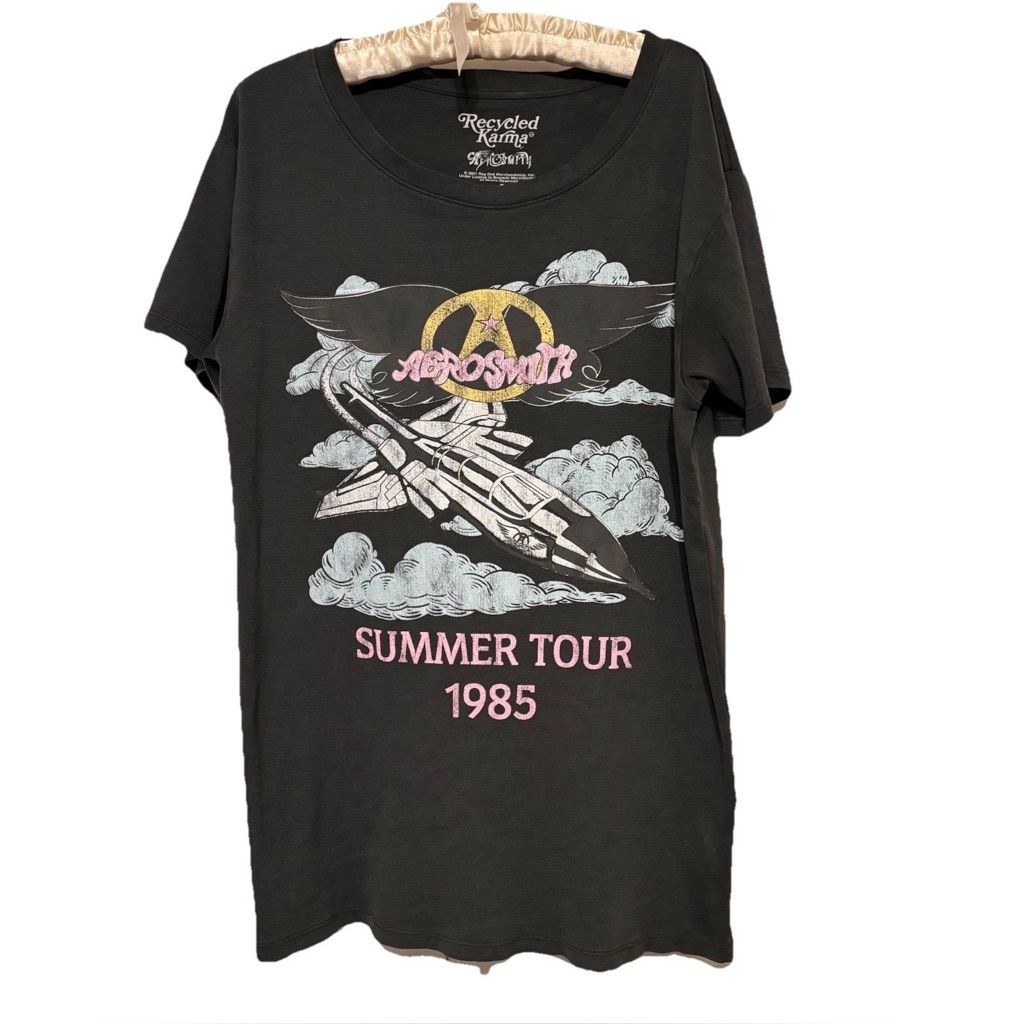 Aerosmith Summer Tour 1985 T-Shirt Black tee Men Women Classic NH23059