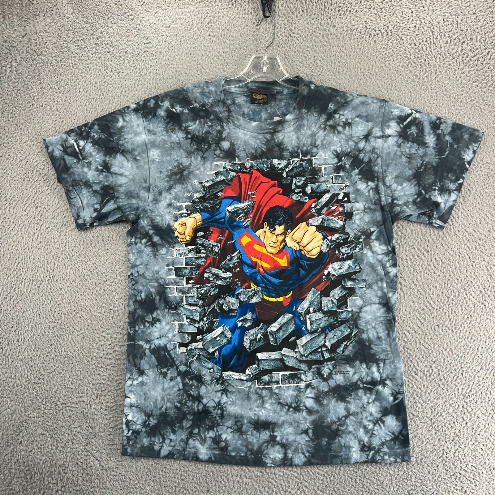 Vintage Superman Shirt Mens XL Tie Dye 90s 1997 DC Comics Superhero Streetwear gallery