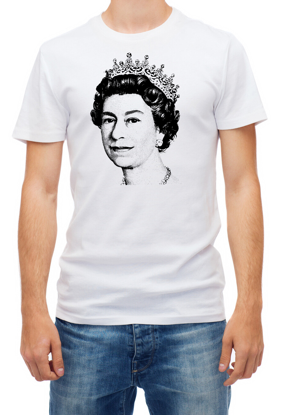 United Kingdom Queen II.Elizabeth Short Sleeve White T Shirt Men k232 gallery