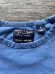 Roundtree & Yorke Supima Cotton T-Shirt Mens Size Medium Blue Luster Soft Casual