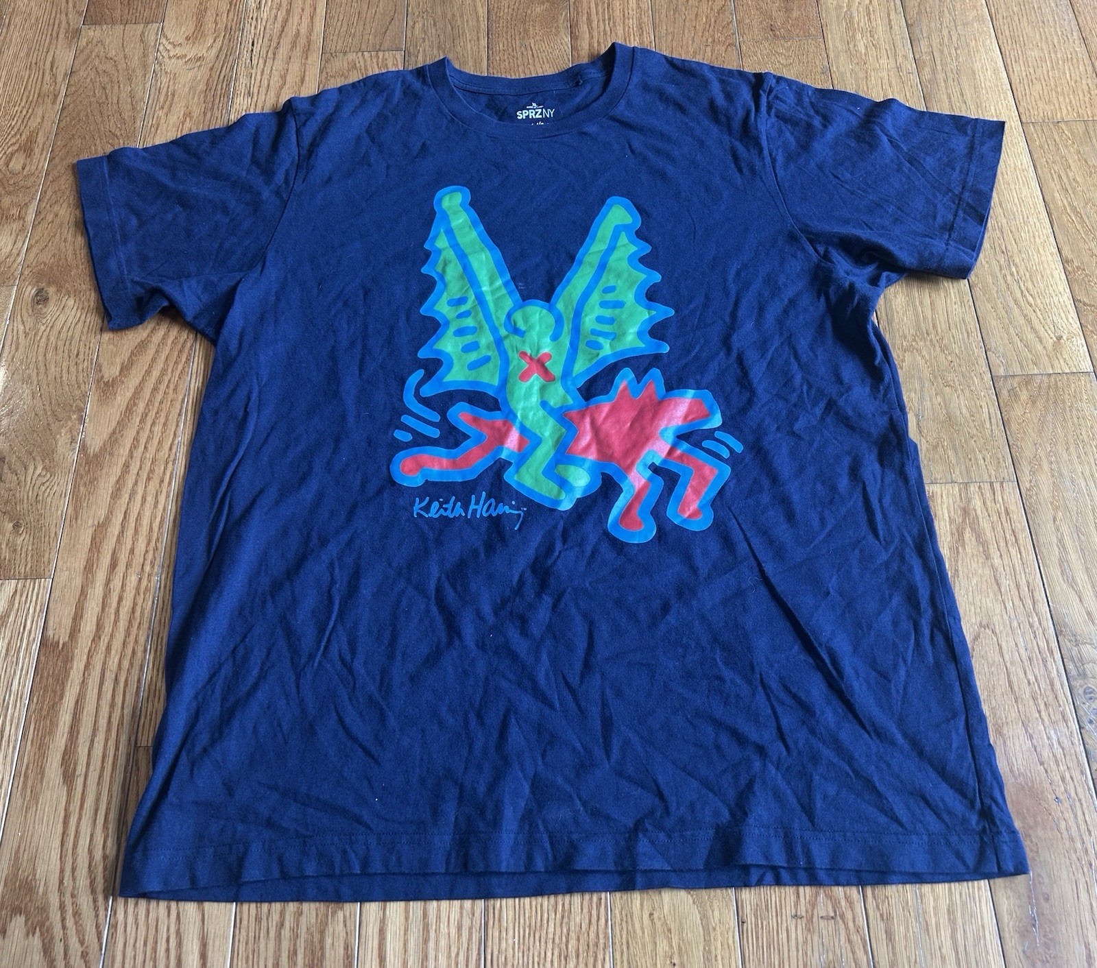 Keith Haring Uniqlo SPRZ NY T-Shirt Mens XL Navy Blue Graphic Art Pop Streetwear gallery