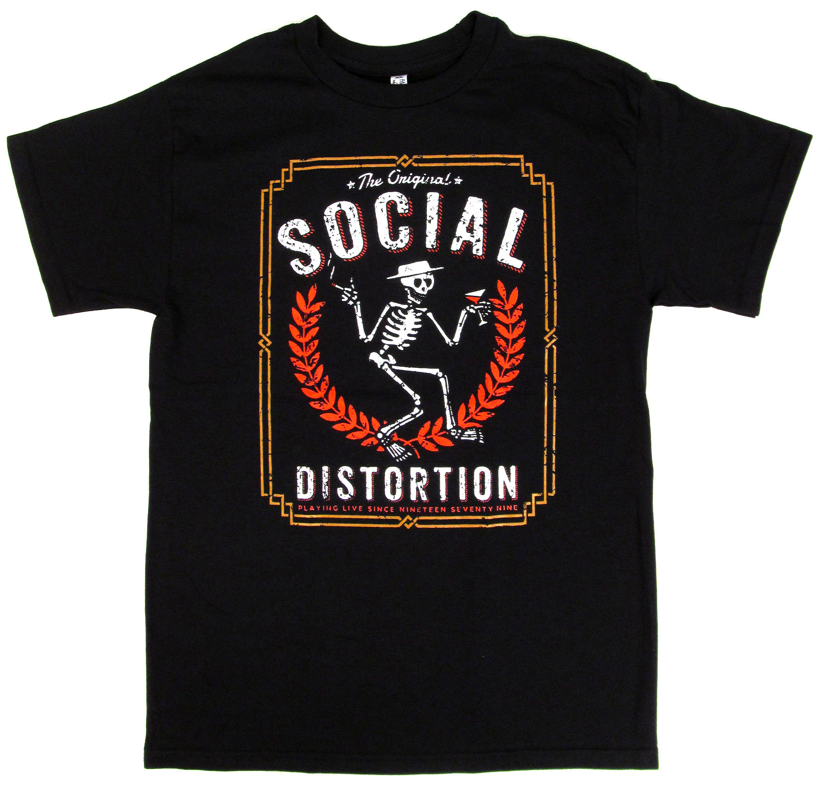 SOCIAL DISTORTION T-shirt Punk Rock Skeleton Logo Adult Mens Black New gallery