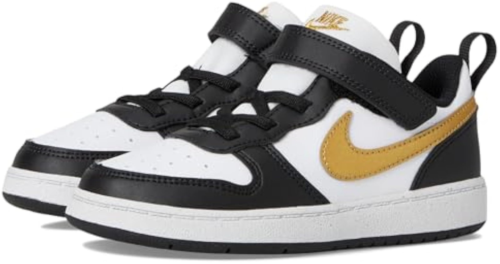 Nike, Unisex Kids, Court Borough Low Recraft (Infant/Toddler), Black/Metallic Go gallery