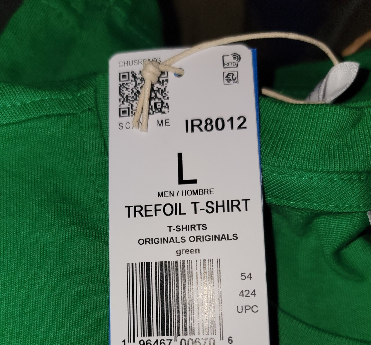 NEW MENS ADIDAS ORIGINALS TREFOIL TEE SHIRT ~SIZE LARGE #IR8012 GREEN gallery