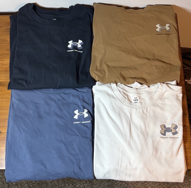 Under Armour Men’s Lot of 4 Solid Crew Neck Logo Short Sleeve T-Shirts LG/G gallery