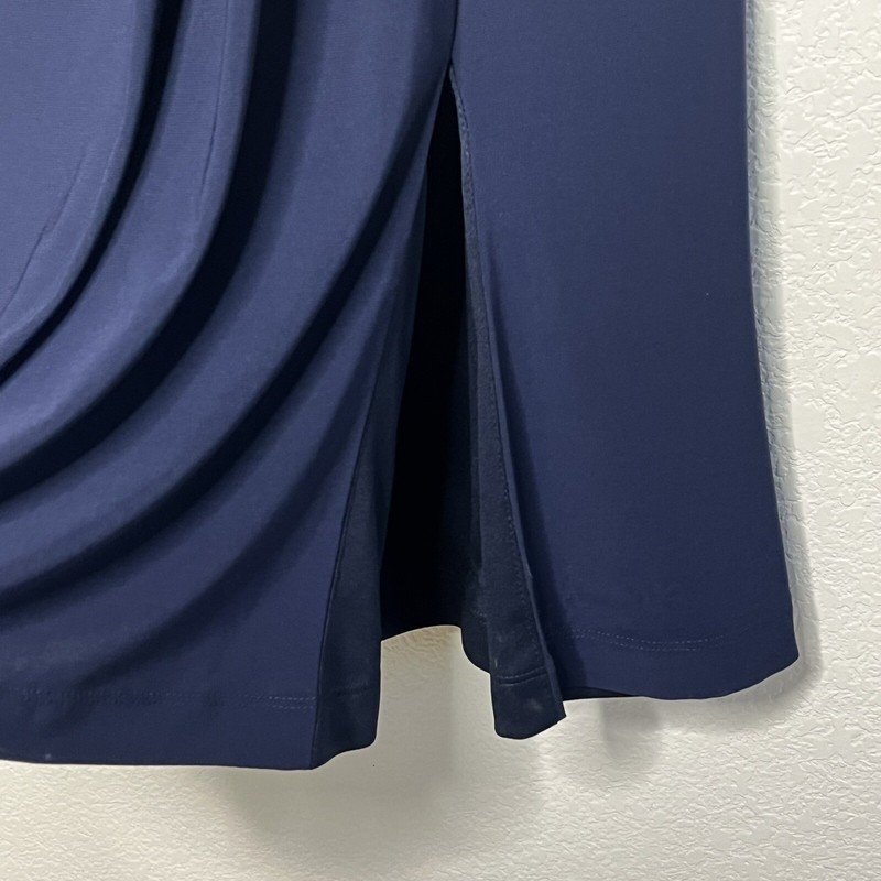 BHLDN Lena Dress Size 10 Navy Slit Flutter Sleeve Drape Jersey Evening Formal U8