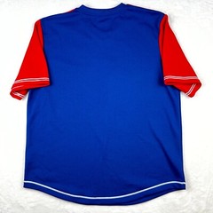 CHICAGO CUBS Jersey V-Neck Men’s Large Embroidered MLB Blue Red Short Sleeve