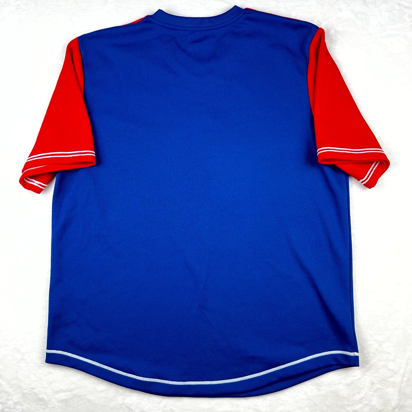 CHICAGO CUBS Jersey V-Neck Men's Large Embroidered MLB Blue Red Short Sleeve gallery