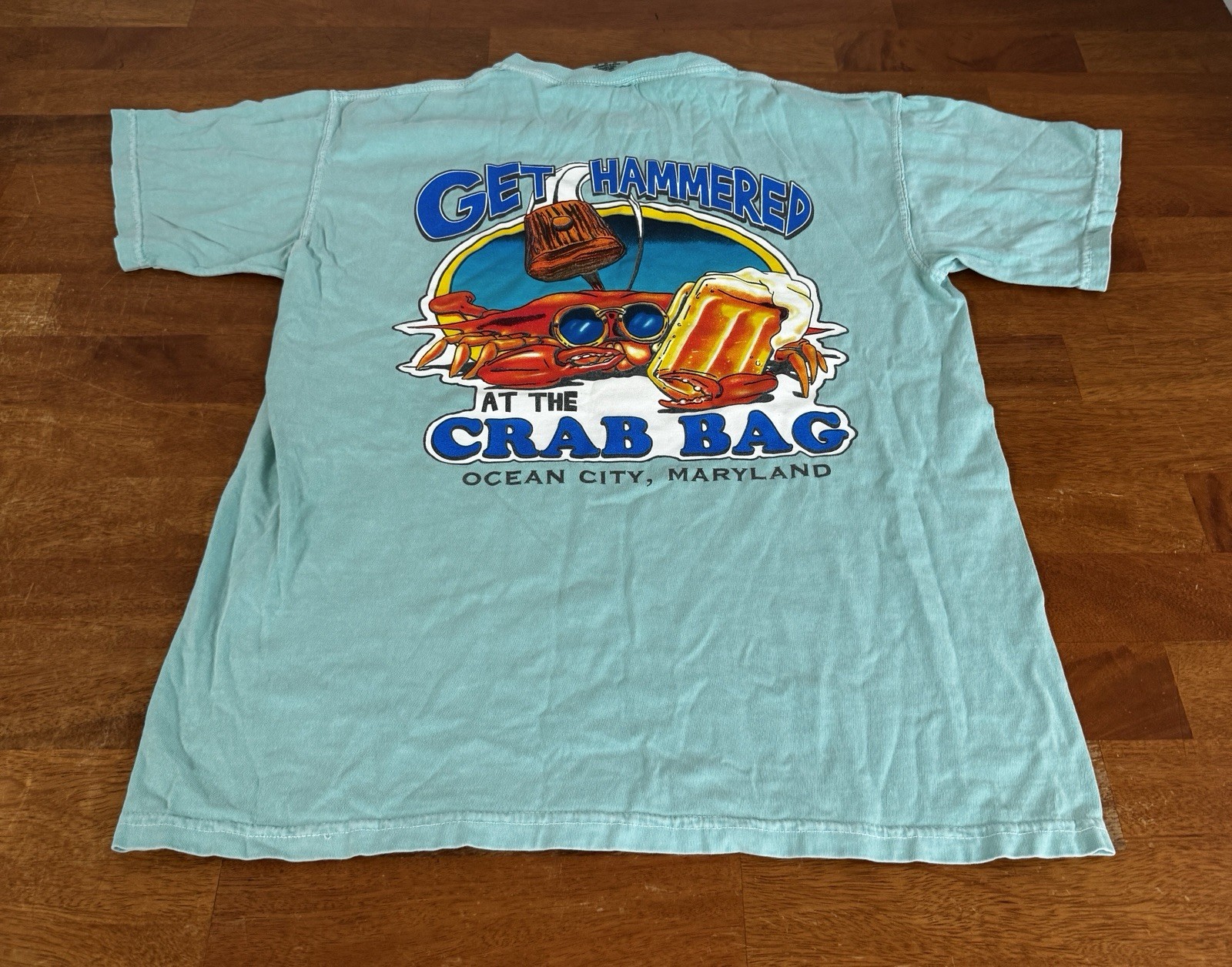 Get Hammered Crab Bag Maryland T-Shirt Turquoise Blue Men's medium gallery