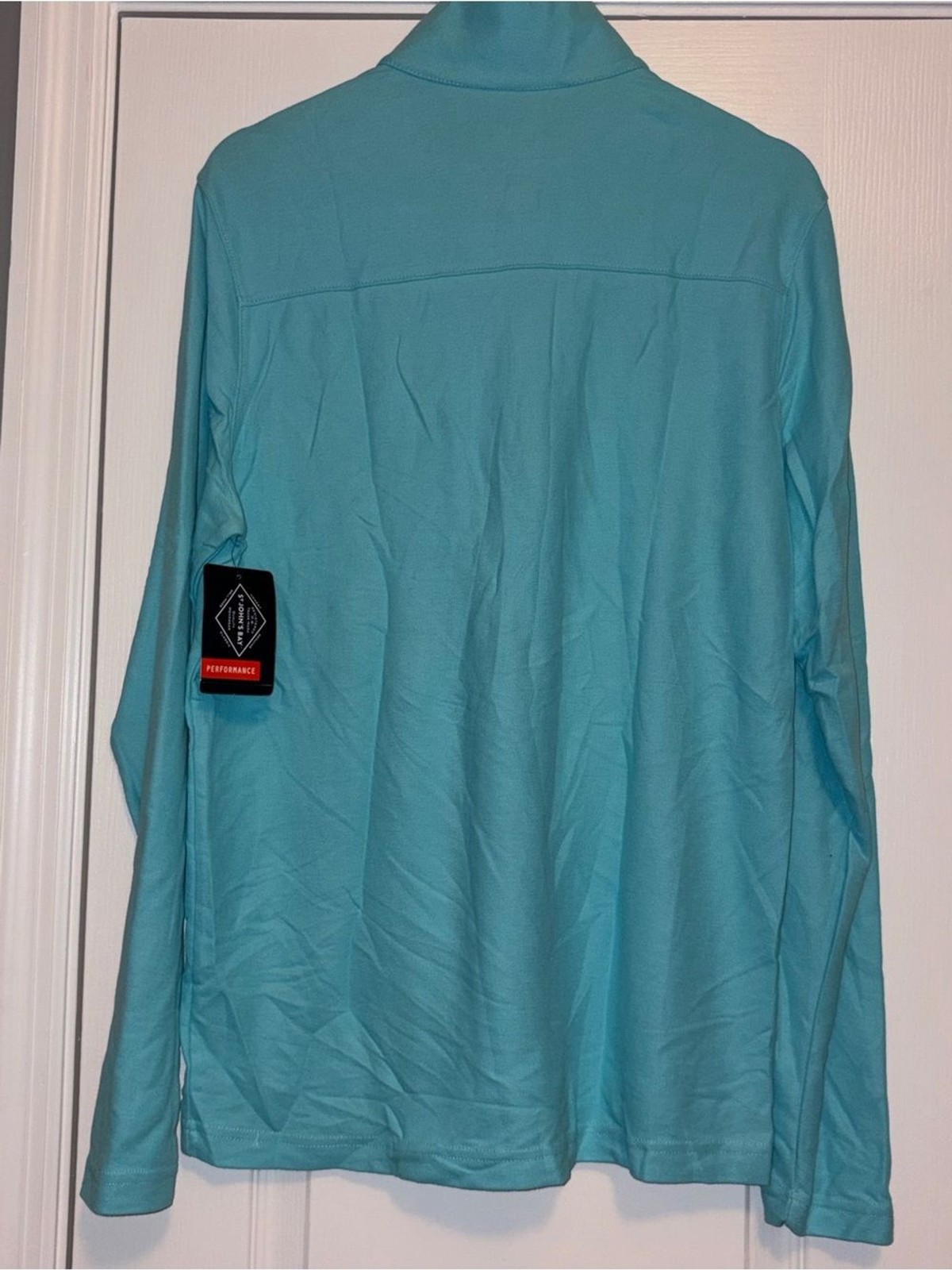 St. John's Bay Long Sleeve Quick Dry Teal Performance Quarter-Zip NWT small gallery