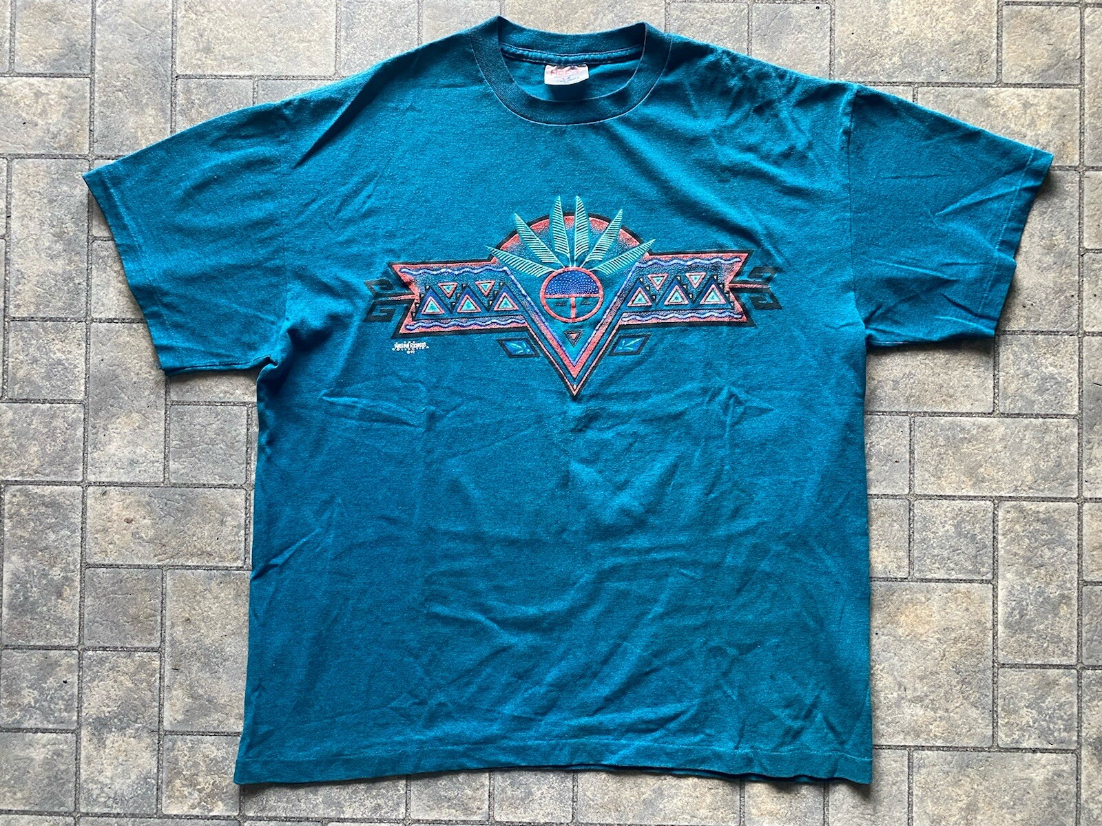 Vintage HEF-T By Teejays Single Stitch T Shirt Mens XL Blue 1992 Nathan Richards gallery