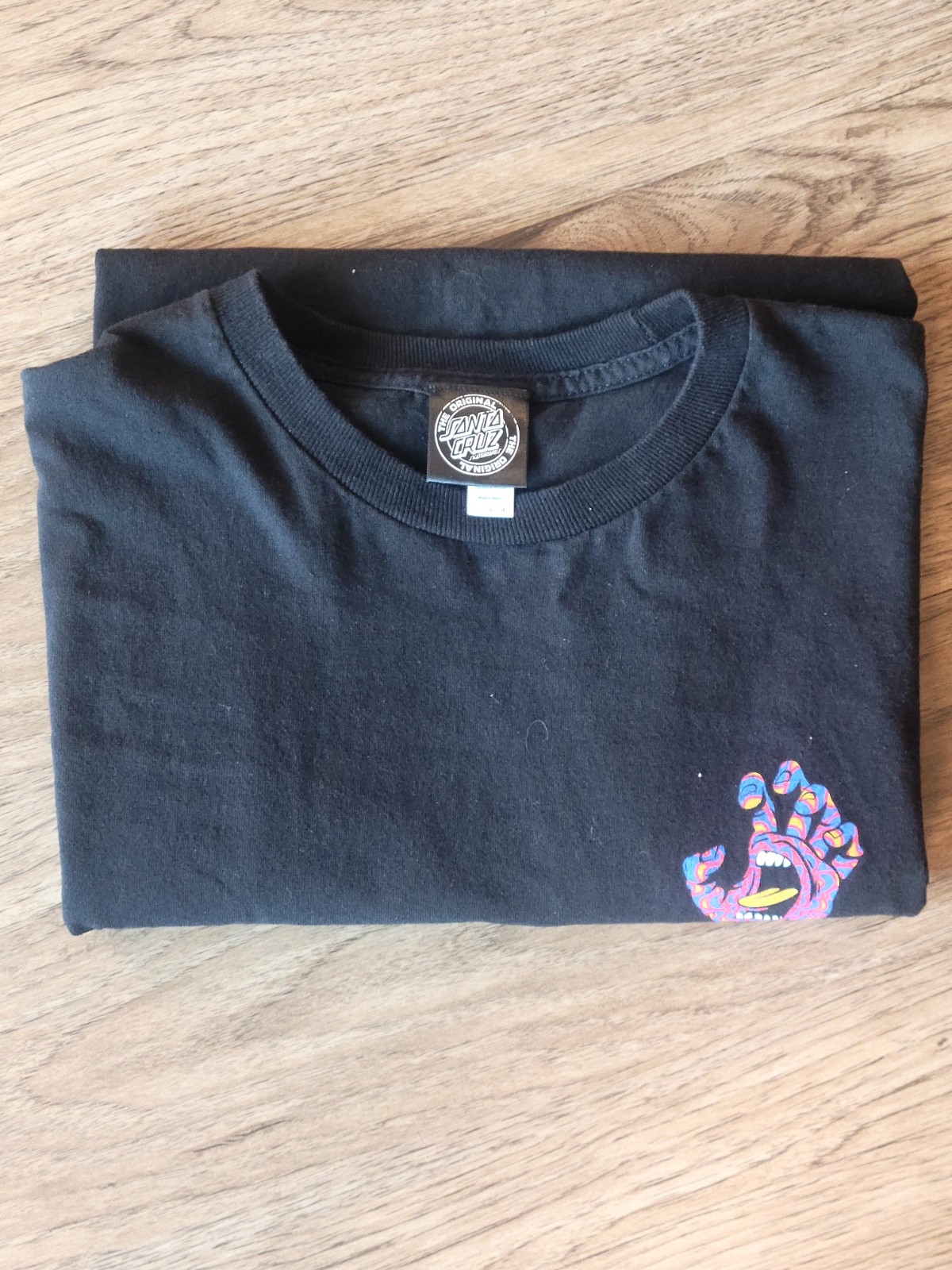 Santa Cruz Men's Black Skateboarding Graphic Logo Crew Neck Tee Size L gallery