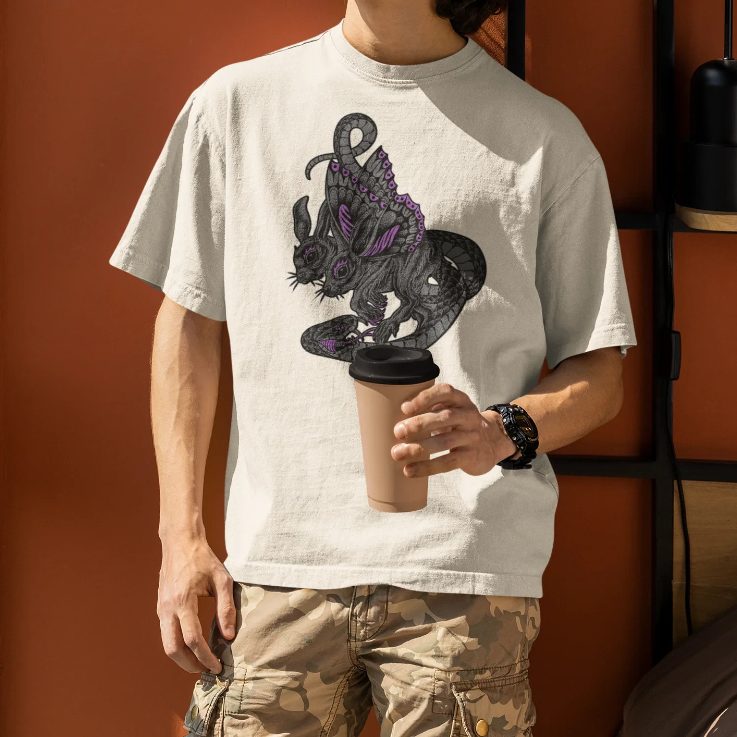 Men's Oversized Round Neck Streetwear T-Shirt Soft Cotton Casual Wear Comfort gallery