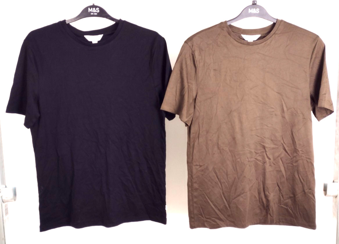 Autograph Men’s 2Pcs Supima Cotton T-shirts Size S Black & Olive NEW