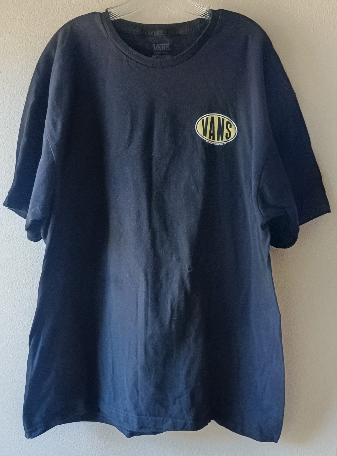 VANS Double-Sided Graphic Tee T-shirt XXL Navy Blue Skater Beach Surfer gallery