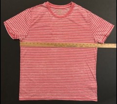 Men’s TRUE CRAFT Red & White Striped Short Sleeve Athleisure Tshirt Size XL