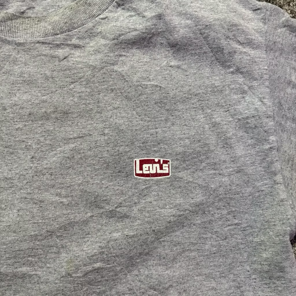 Levi's Red Tab Tee Mens M Heather Grey Big Back Strauss Lightning Graphic FREE S gallery
