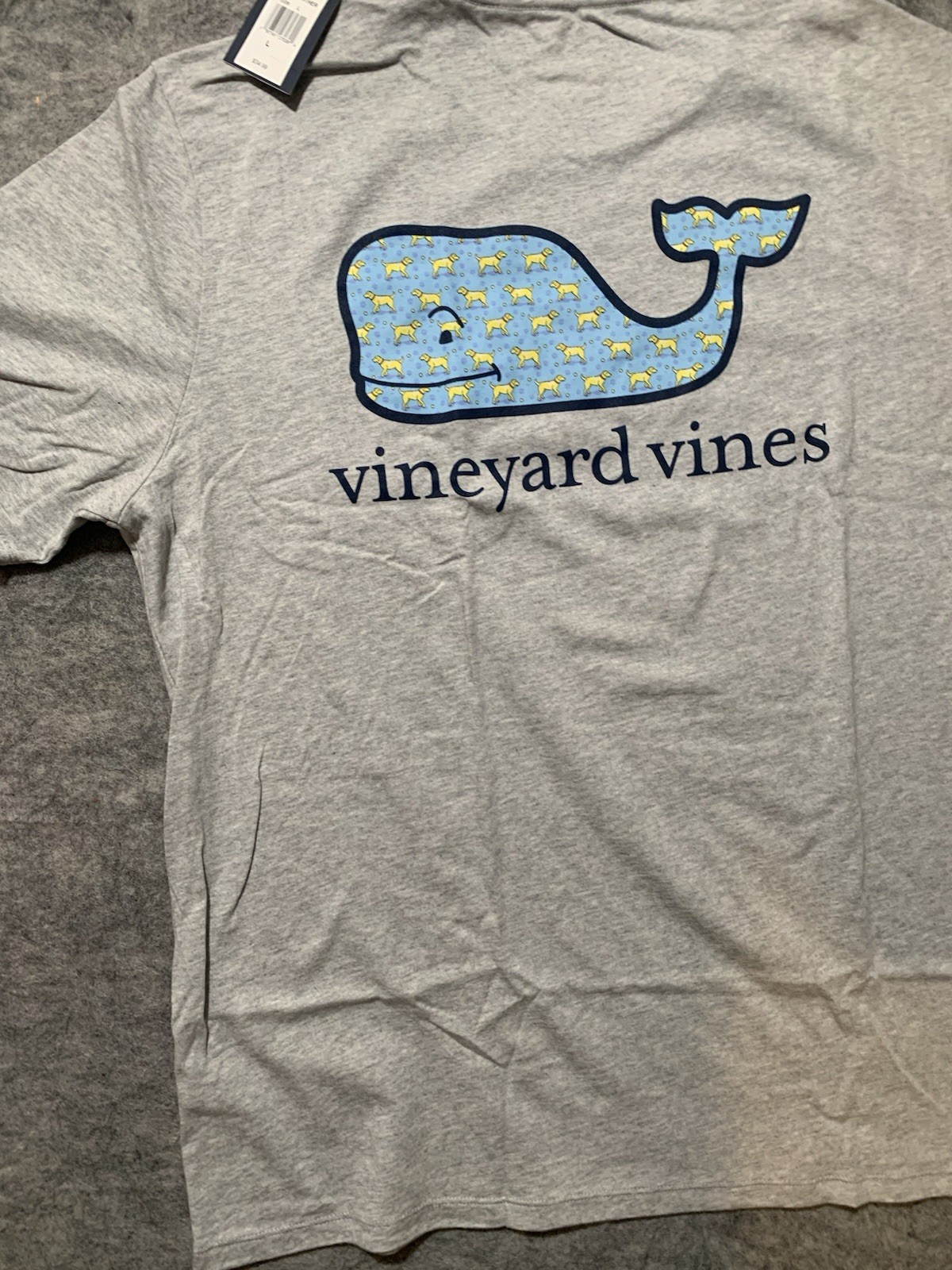 Vineyard Vines Men's Golden Retriever Dog Whale Gray T-Shirt Size Large NEW NIP gallery