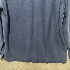 LL Bean Waffle Knit Thermal Long Sleeve Shirt Men M Traditional Fit Blue Casual