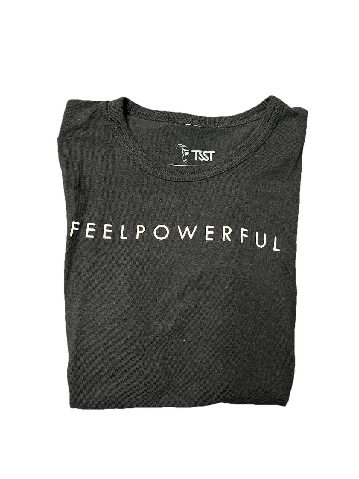 Feel Powerful Gym Shirt Men’s Size Lg Black S/S Shirt Cotton Poly Made In USA gallery