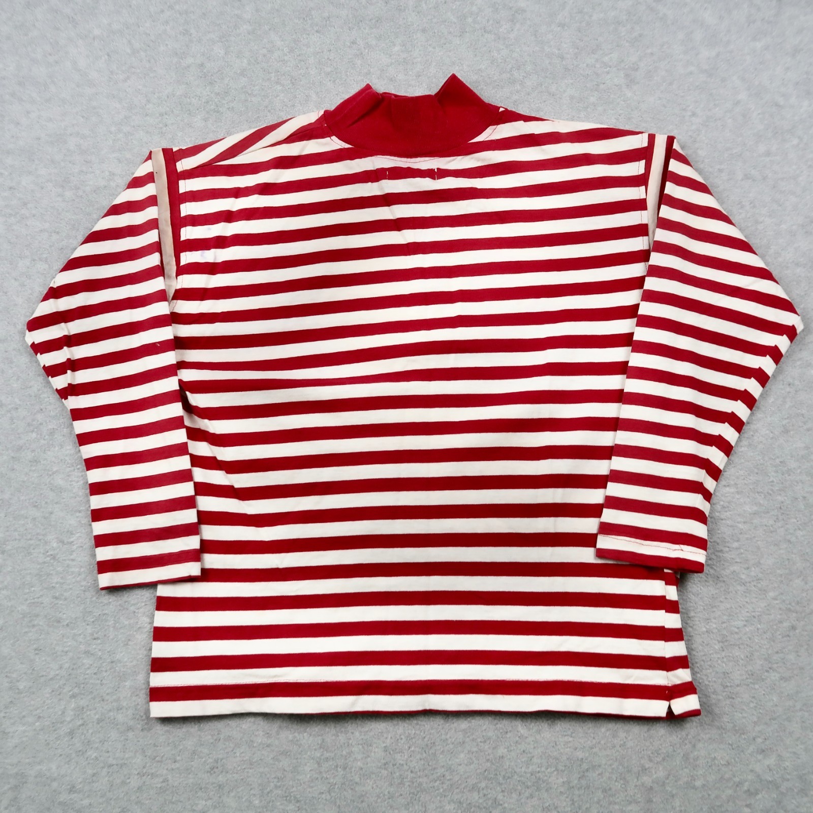 Vintage 90s Calvin Klein Sport Striped T Shirt Size S Small Red Mock Neck USA gallery