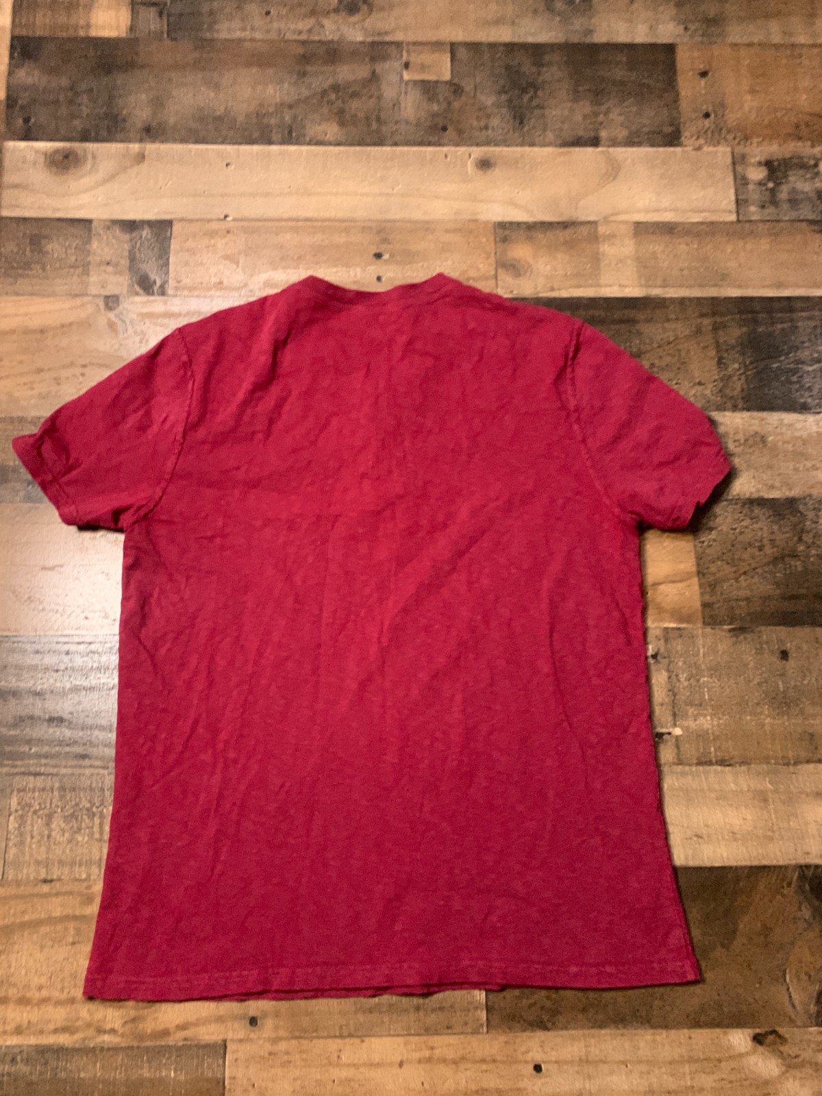 American Giant Shirt Mens Medium Burgundy Red Henley Preppy Pullover Made USA gallery