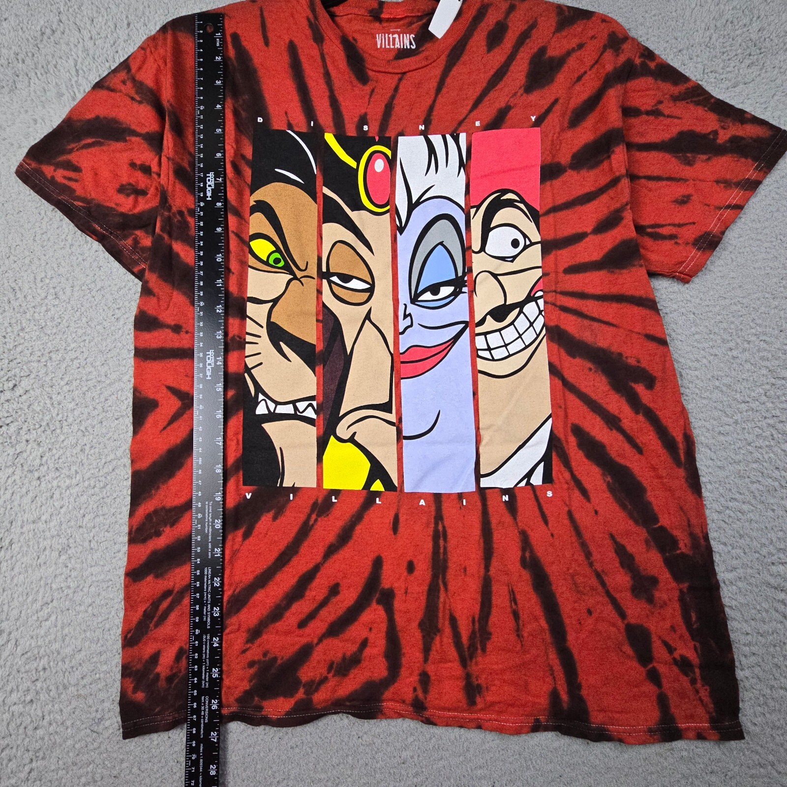 Disney Villains Shirt Men Medium Red Tie Dye Cartoon Retro Outdoor Classic NWT B gallery