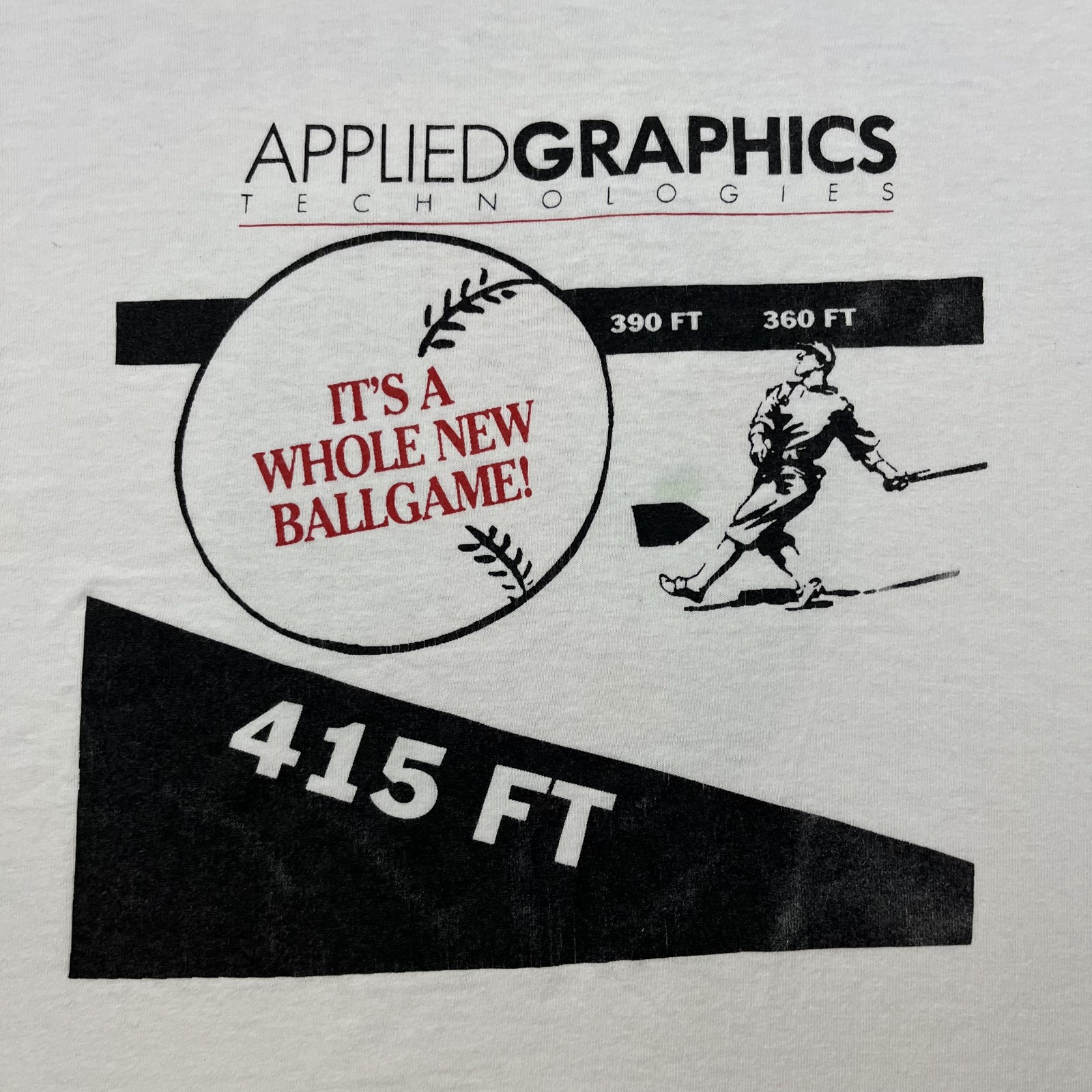 Vintage Applied Graphics T-Shirt Adult Medium White Technology Baseball USA 90s gallery