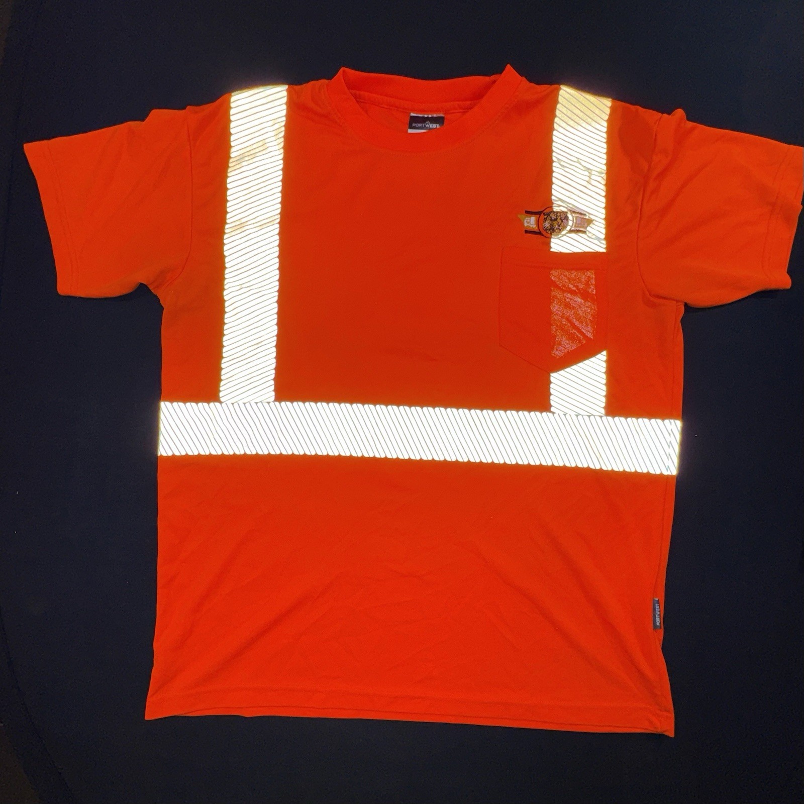 PortWest Austin Men’s L Short Sleeved Pocket T-Shirt w/ Reflective Tape S194 gallery
