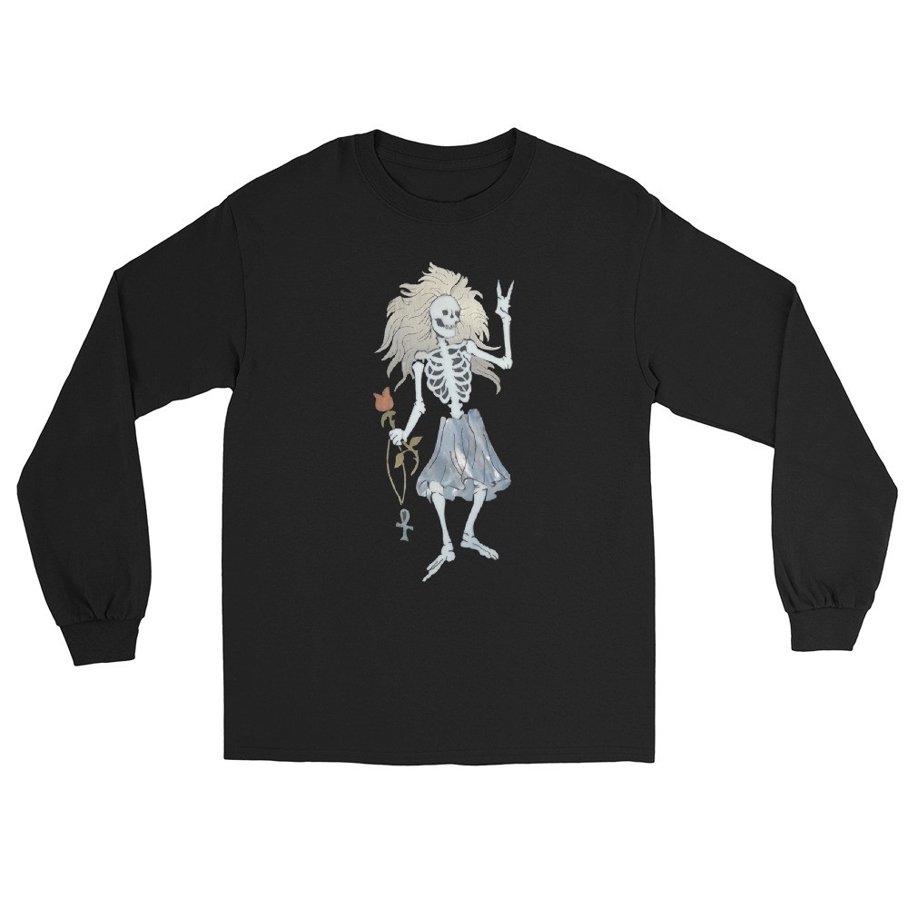 Jerry Garcia Rosebud Skeleton Grateful Dead Gildan Unisex long sleeve tee gallery