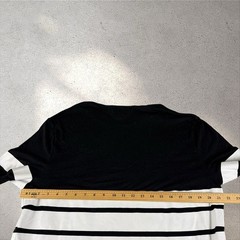 Helmut Lang Logo Oversized T-Shirt Black White Striped Spell Out Sz L