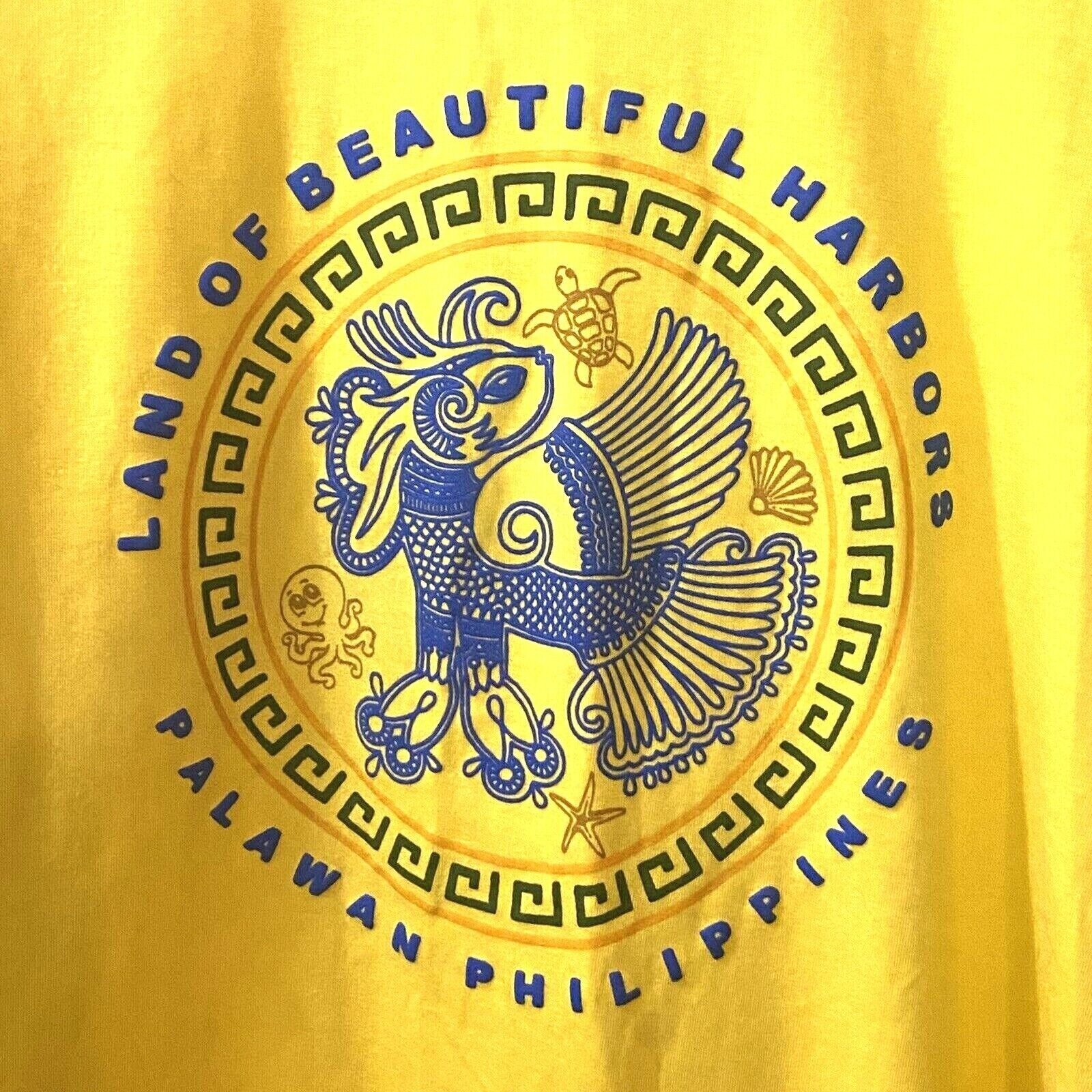 Pinoy Palawan Philippines T-Shirt L Sunny Yellow Travel Souvenir Dopamine Happy gallery