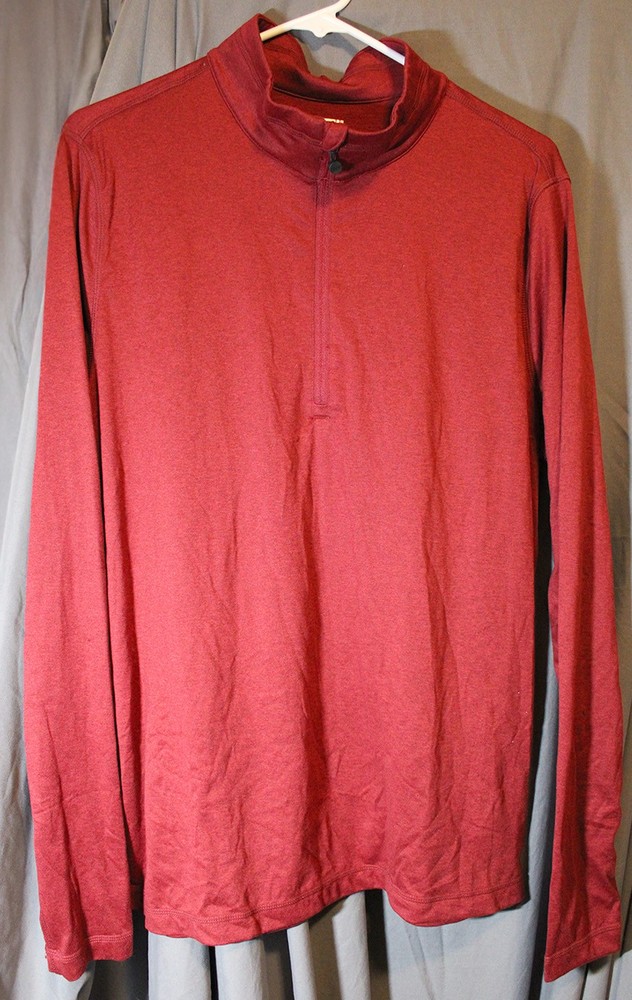 32 Degrees Heat Men’s Size Medium Qtr Zip Long Sleeve Shirt, Red, New w/o Tags