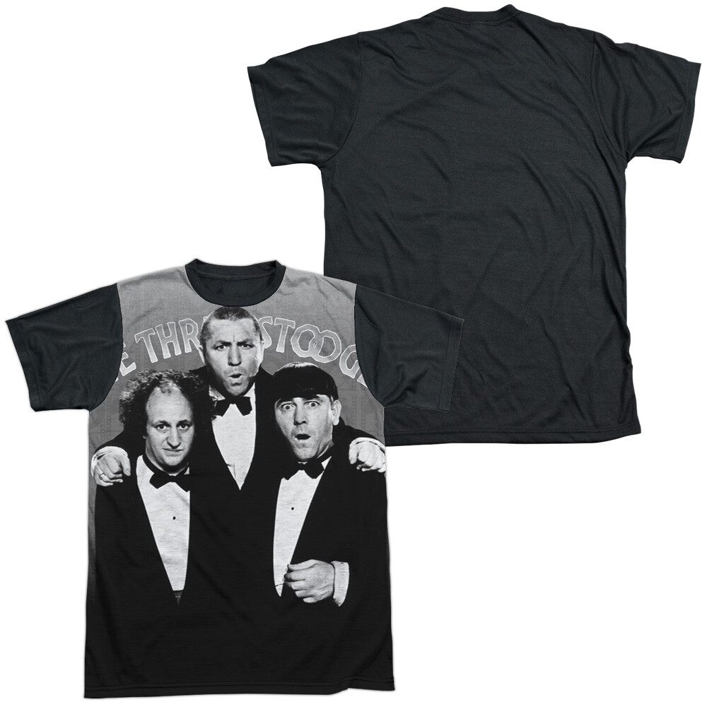 Three Stooges Classy Fellas Adult Halloween Costume T Shirt (Black Back), S-3XL gallery