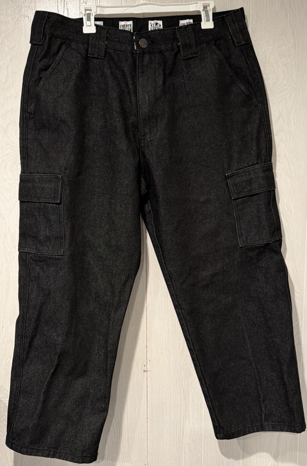 FB County Denim Jeans Cargo 38x30 (36x28) Black Casual gallery
