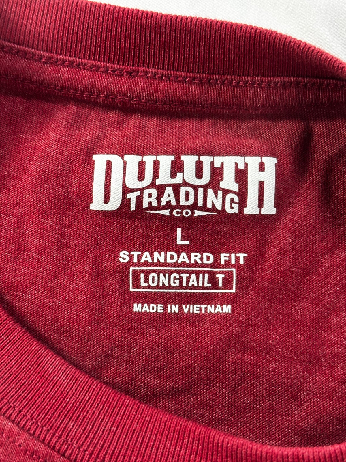 Duluth Trading Co Longtail T-Shirt Mens Sz Large Short Sleeve Red Pocket Tee gallery