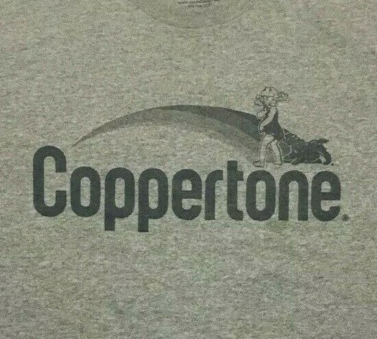 Coppertone Sunscreen T-Shirt Men Large Gray Tee Short Sleeves Made in the USA gallery