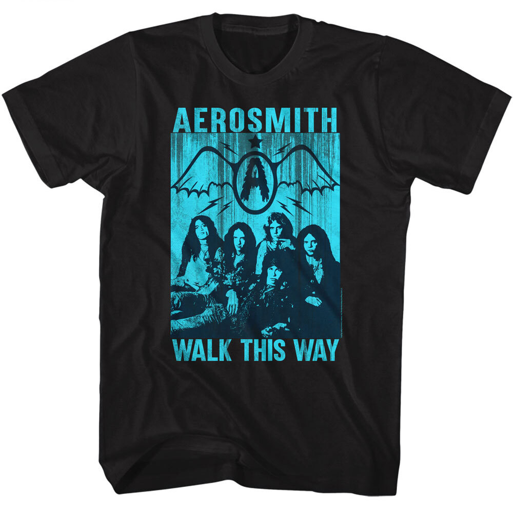 Aerosmith T-Shirt Mens Walk This Way World Tour Rock Band Metal Black gallery
