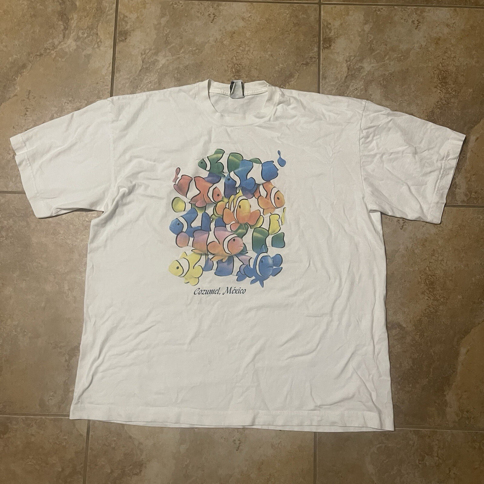 VTG Pancho Brand T-Shirt Mens XL Fish Cozumel, Mexico Vacation Short Sleeve gallery