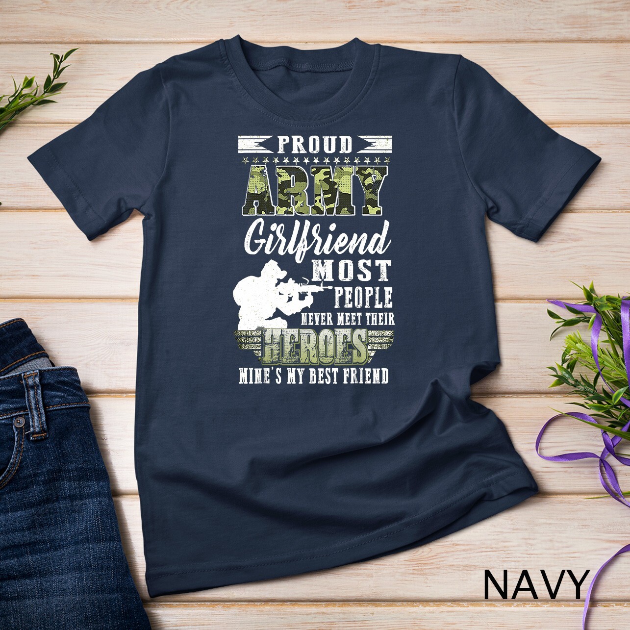 Womens Proud Army Girlfriend Most People T-Shirt Unisex T-shirt gallery