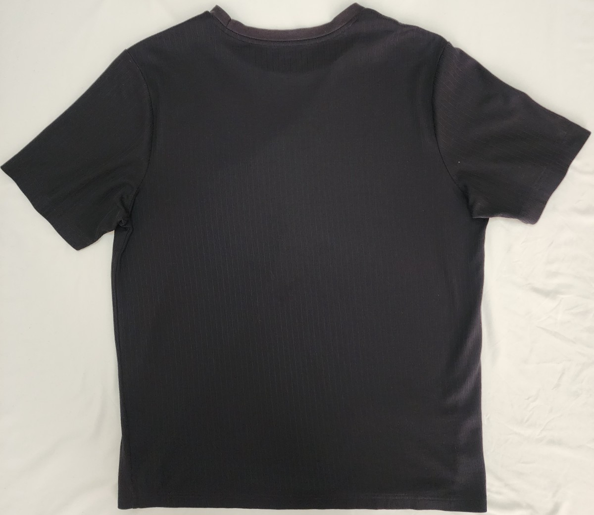 Croft & Barrow Easy Care All Black Fitted Crew Ribbed T-Shirt Men's Large Y2K gallery